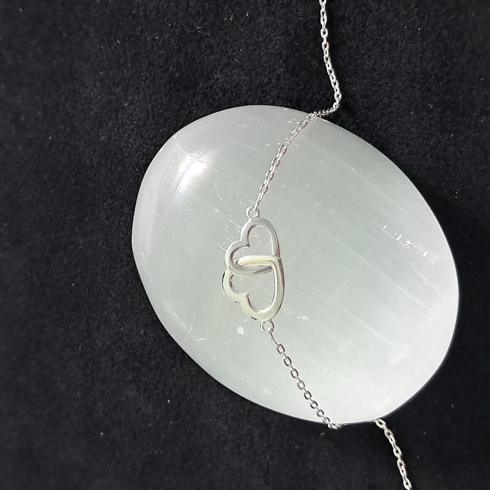 Linked Heart‎ Sterling Silver Bracelet.